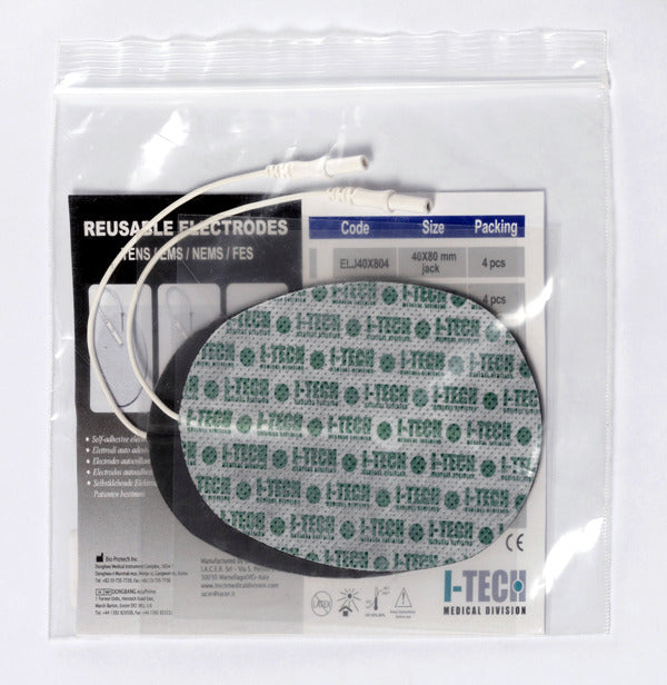 Elettrodi adesivi ovali 130x76 mm a spinotto (2 pz) - 3